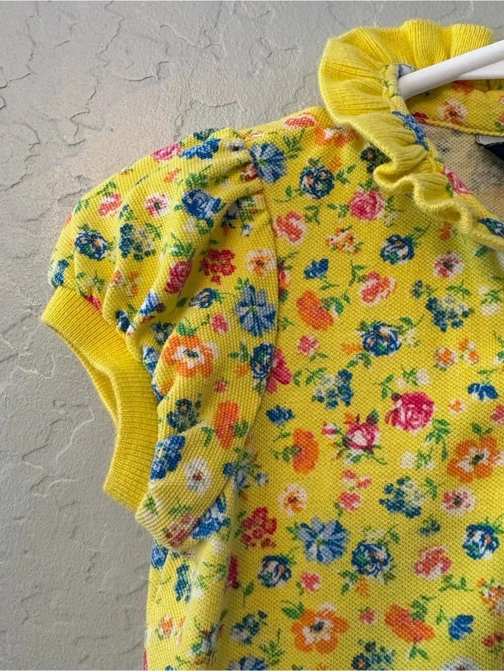 Ralph Lauren yellow floral short sleeve pique polo dress size 18 months